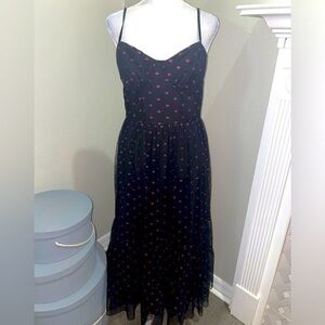 Betsey Johnson ladies black lace with pink lips dress size 10